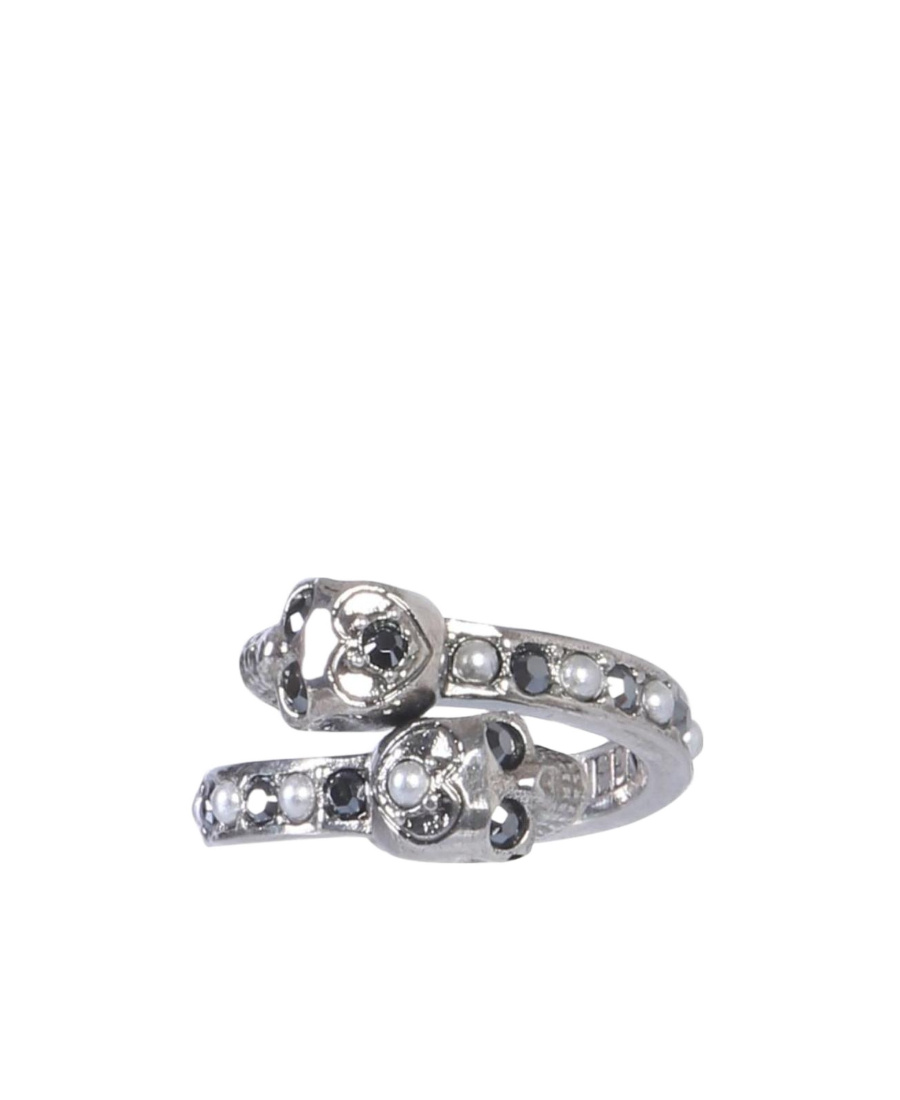 Alexander Mcqueen Skull Motif Ring In Gray