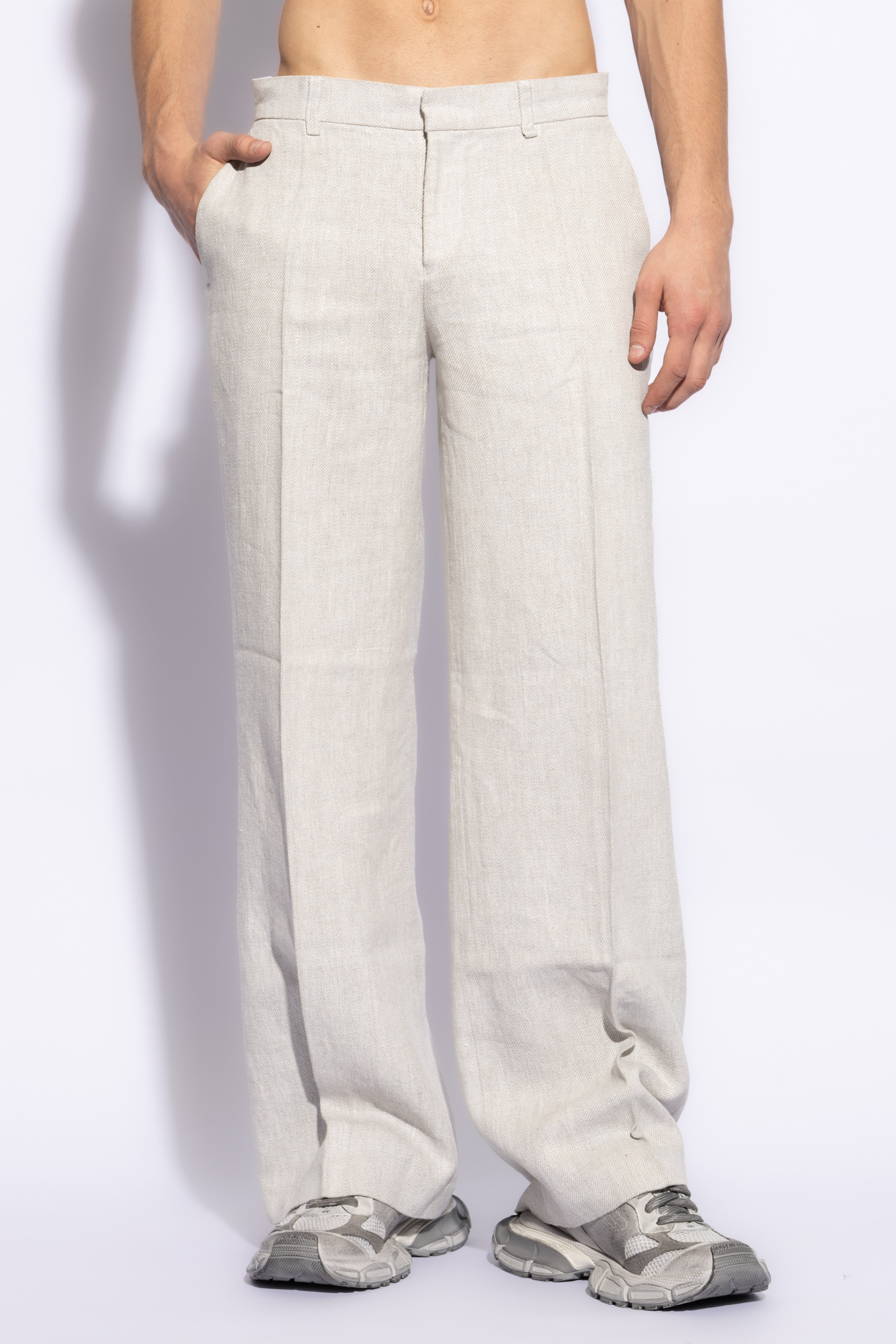 Shop Misbhv Straight-leg Trousers In White