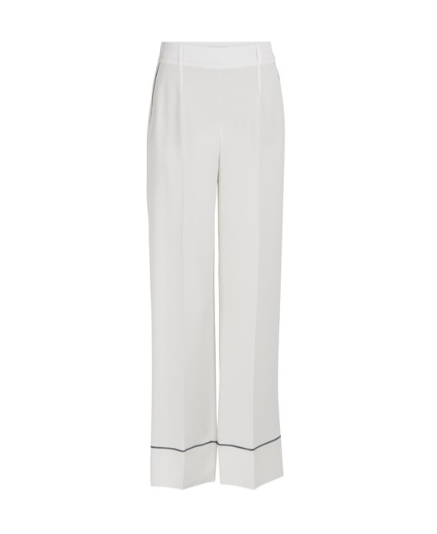 Loro Piana Striped Straight Casual Pants In White