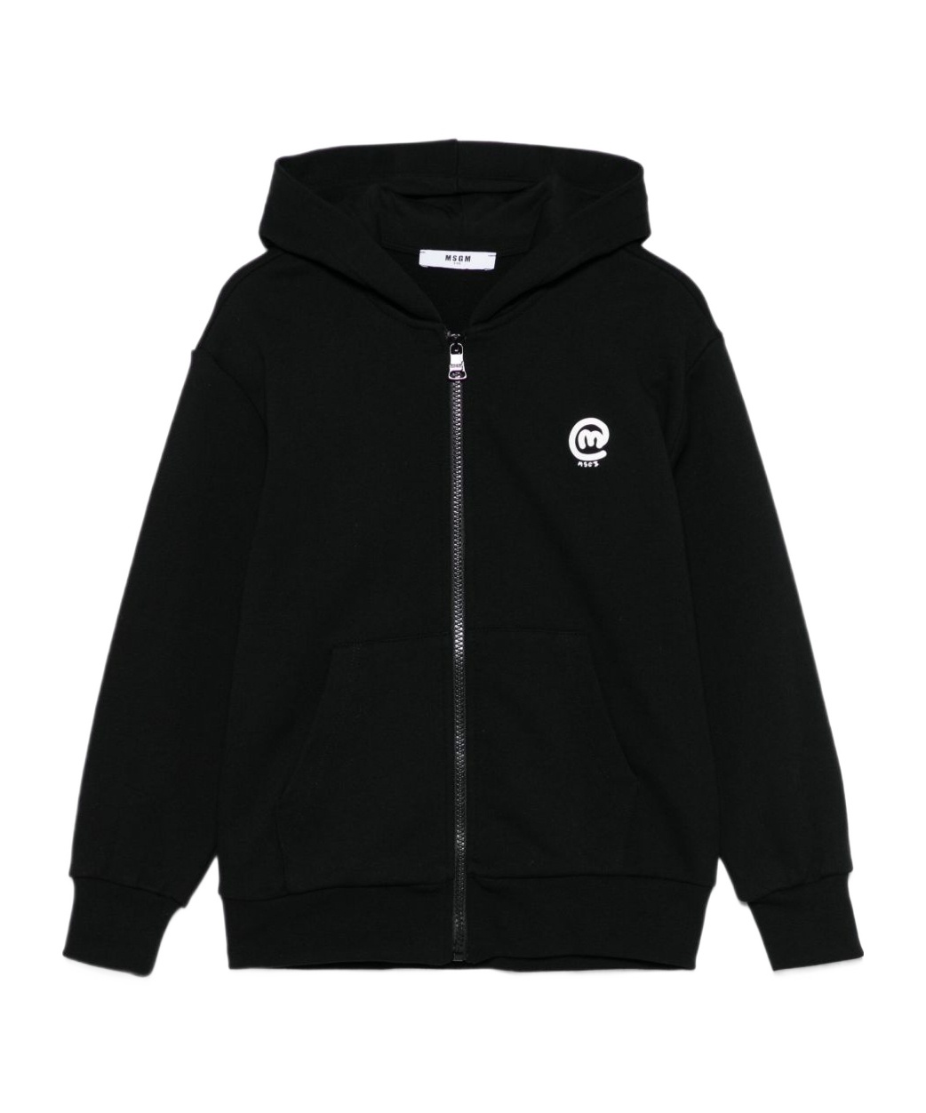 Msgm Zippered Hoodie In Black