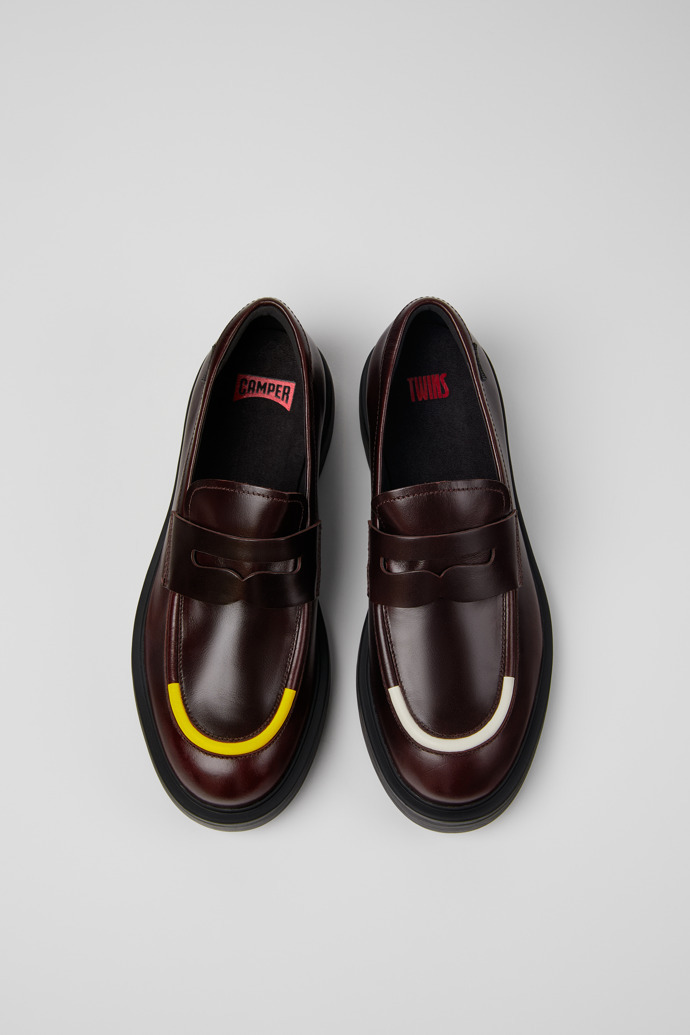 Camper Twins Leather Loafers In Brown