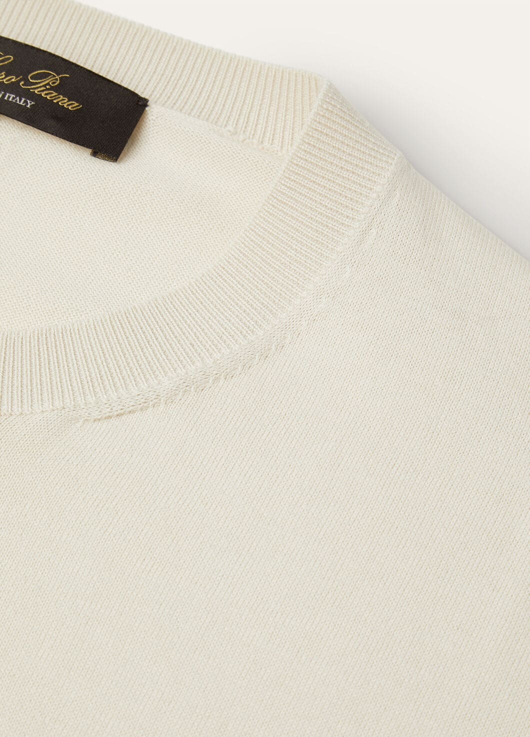Loro Piana Ice Wish Short-sleeved Sweater In Cold Beige