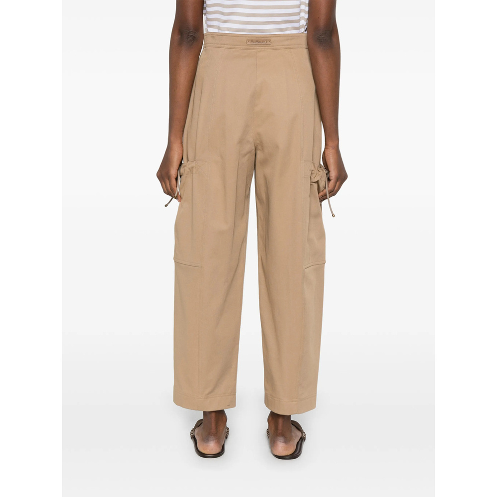 Max Mara Drawstring Pocket Cargo Pants In Nude