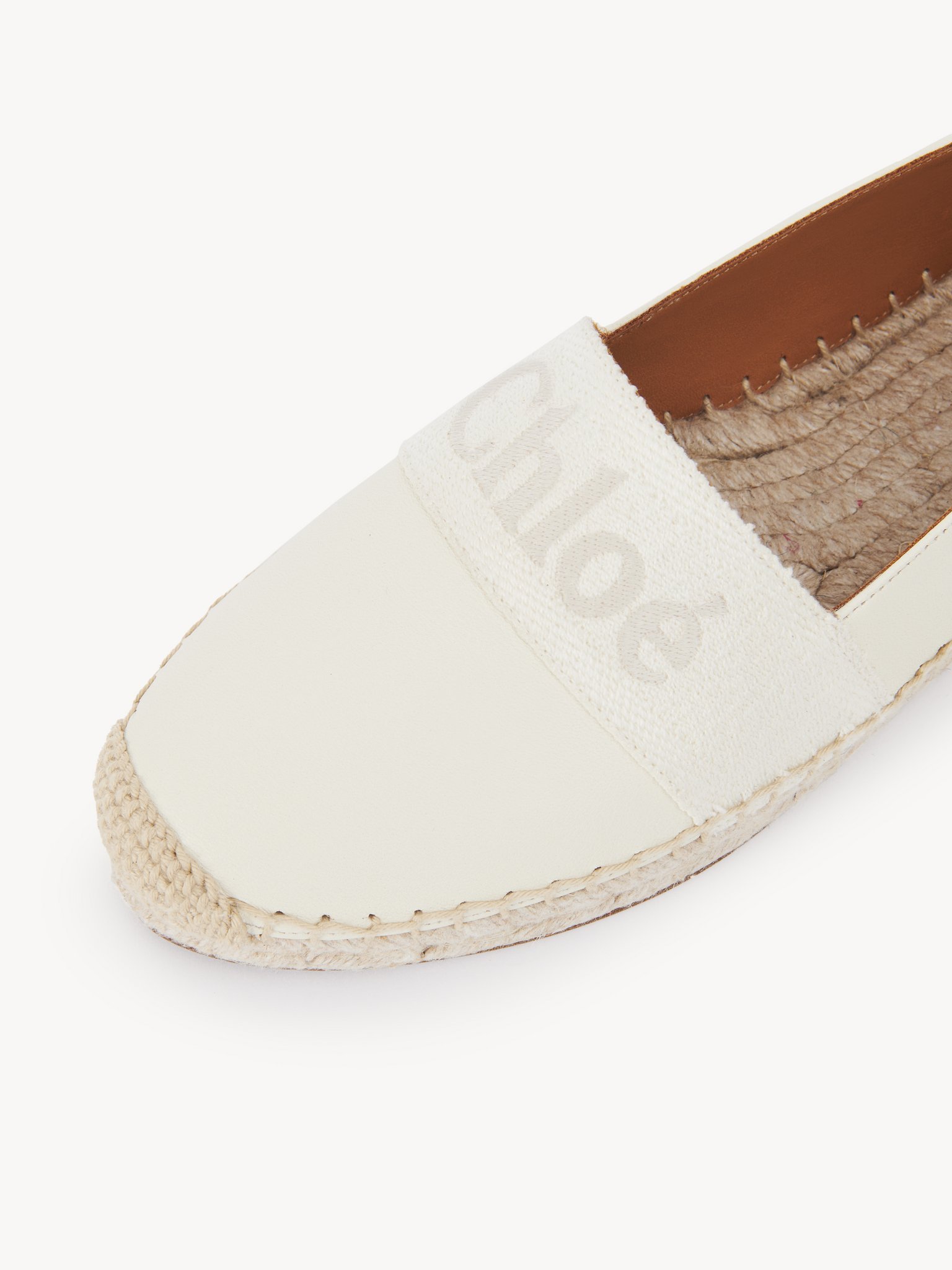 Chloé Piia Logo-embroidered Espadrilles In White