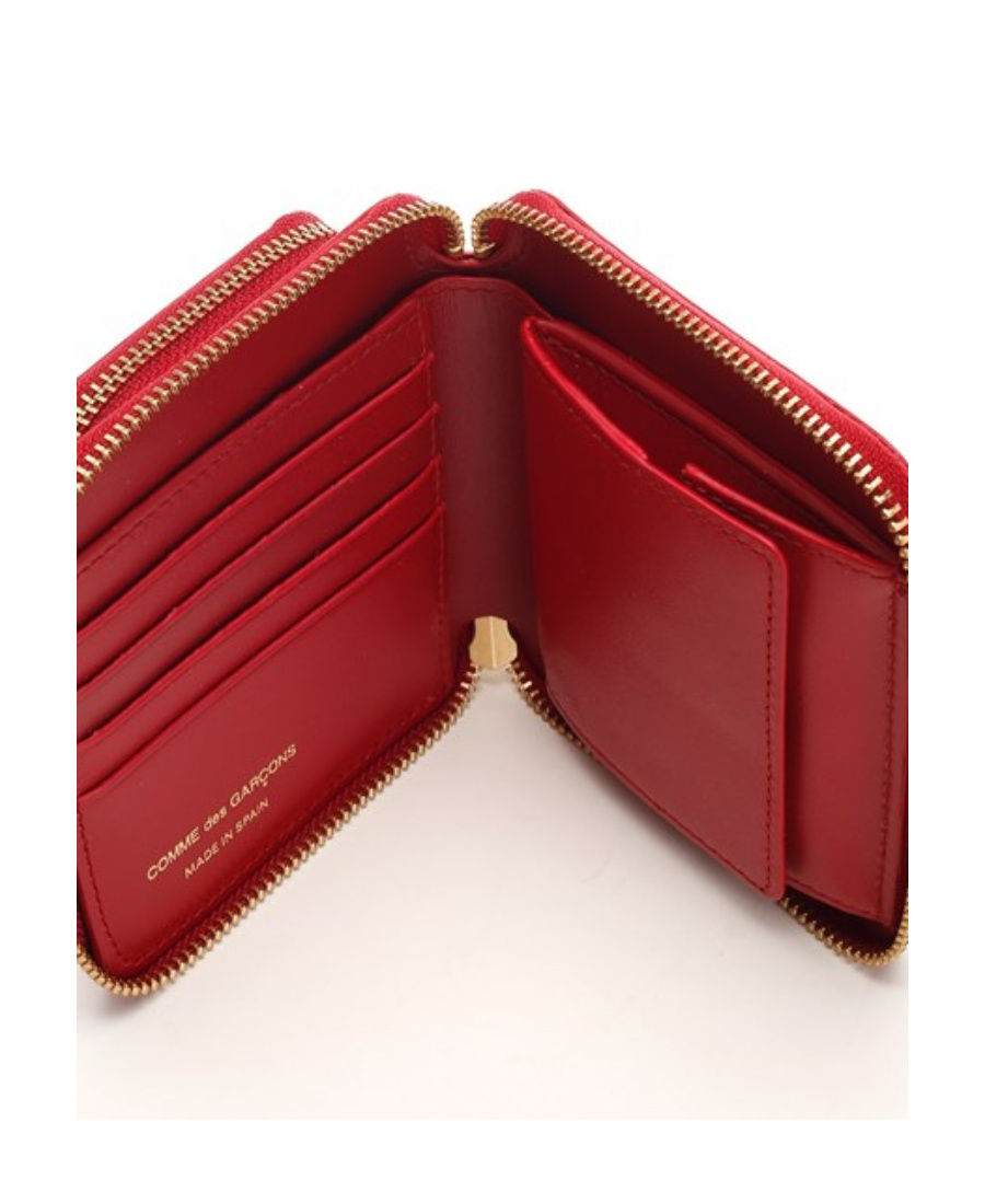 Shop Comme Des Garçons Wallet Zipped Bi-fold Wallet In Red