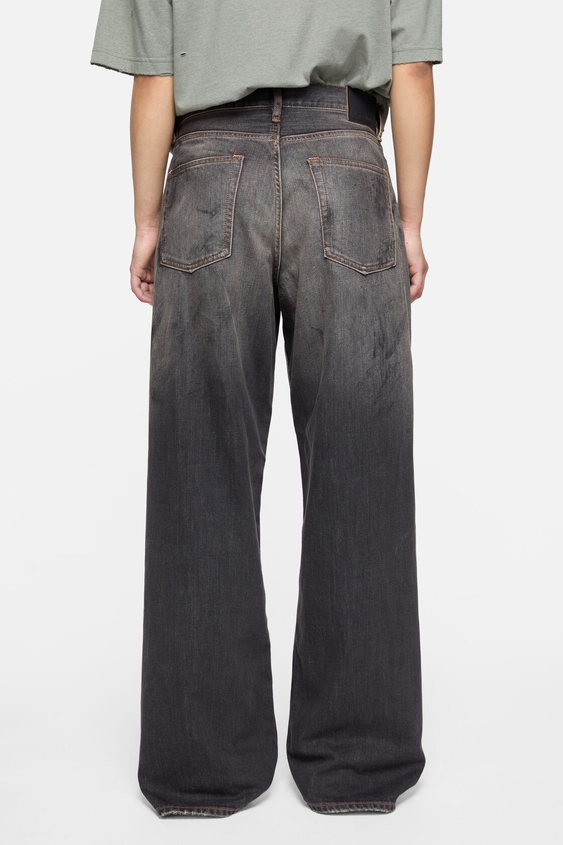 Acne Studios Denim Trousers With Belt Loops In Black