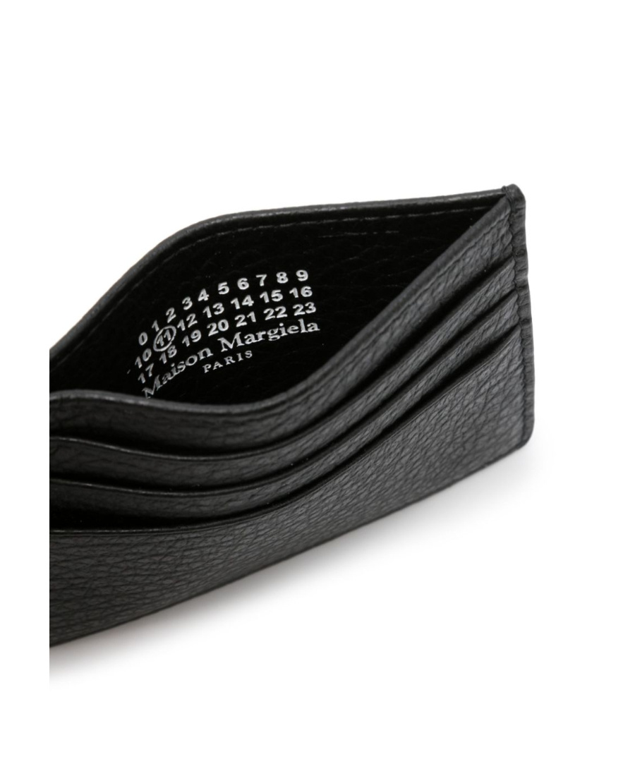 Maison Margiela Four Stitches Leather Credit Card Case In Black