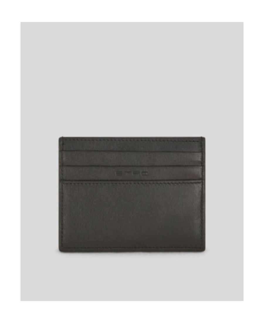 Etro Embossed Logo Card Bag In Black