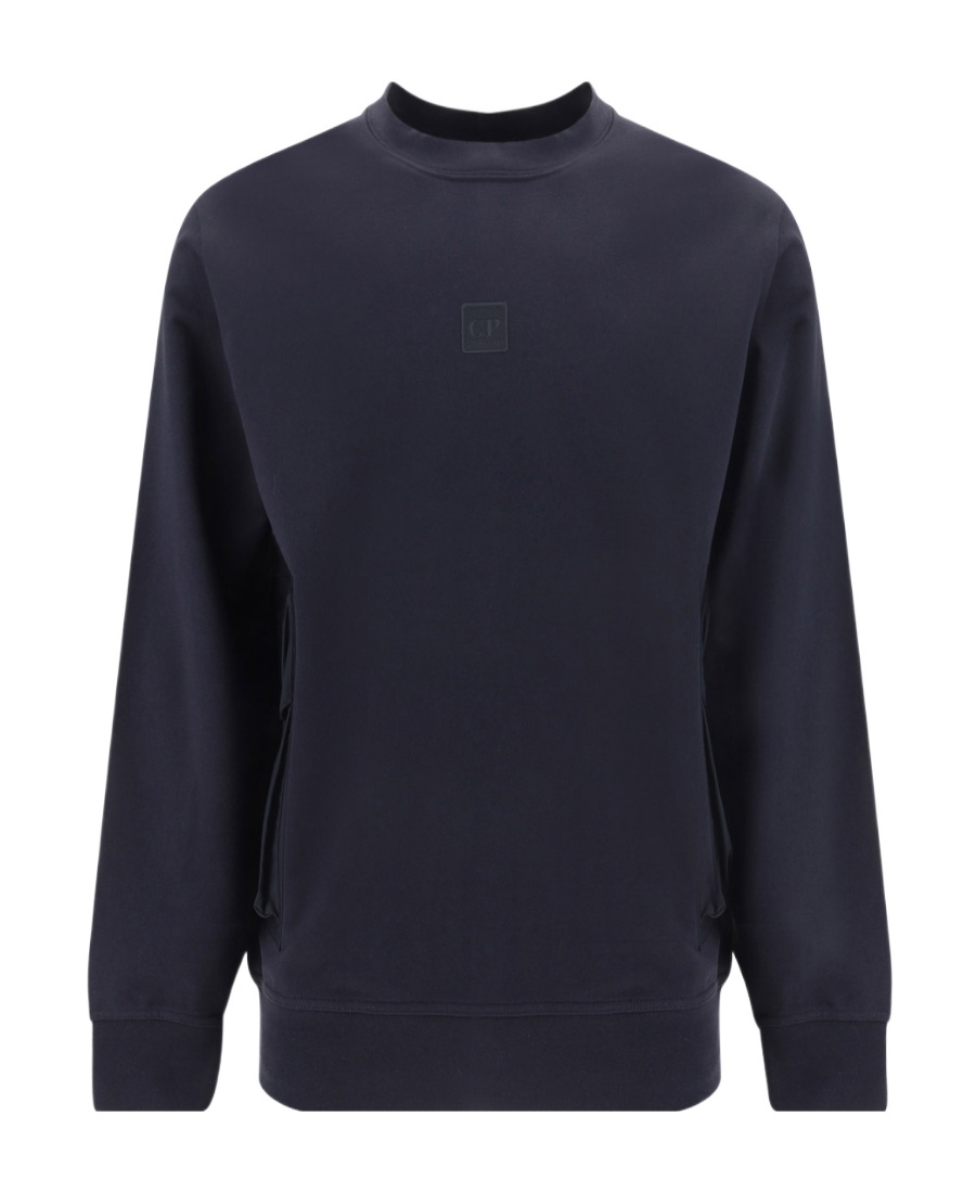 C.p. Company Logo-patch Cotton Sweatshirt In Black