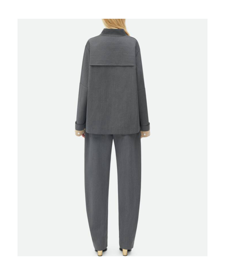 Bottega Veneta Wool Multi-purpose Collar Jacket In Black