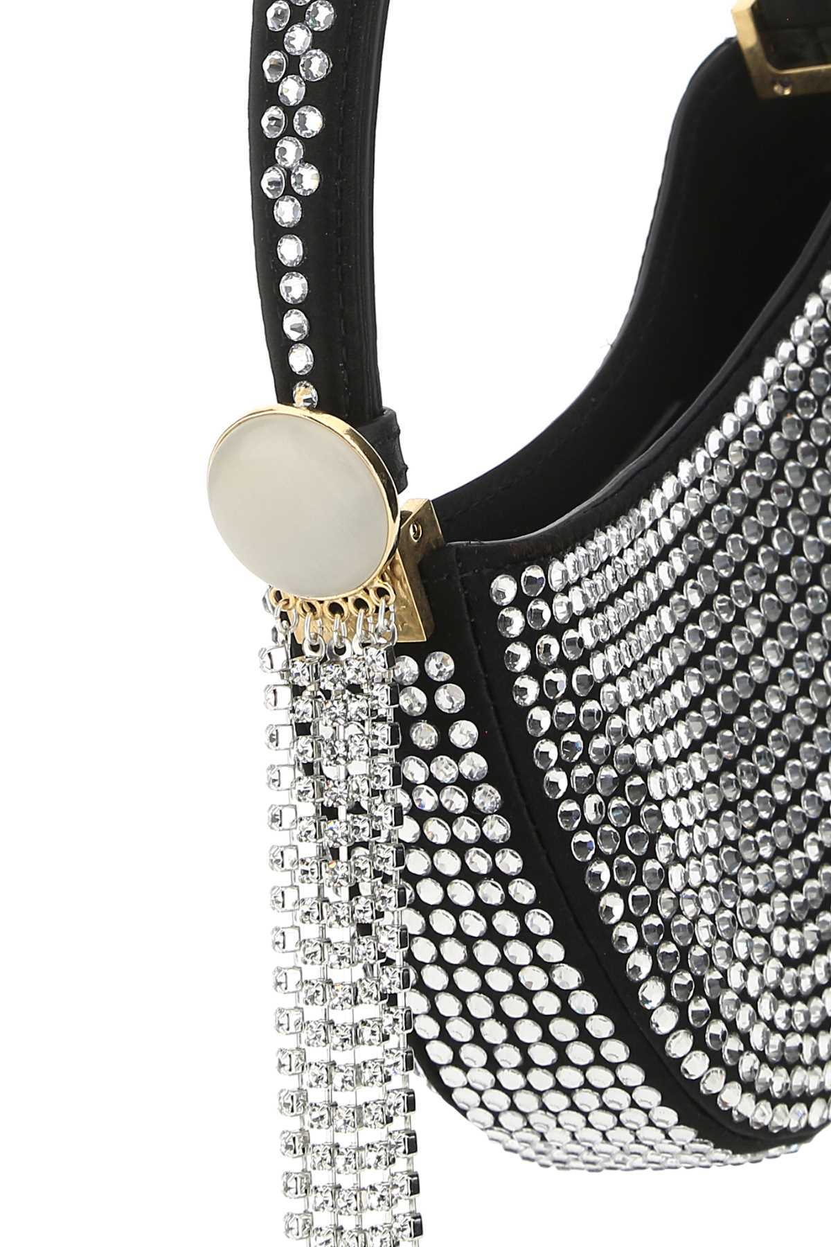Magda Butrym Vesna Micro Embellished Satin Clutch In Gray