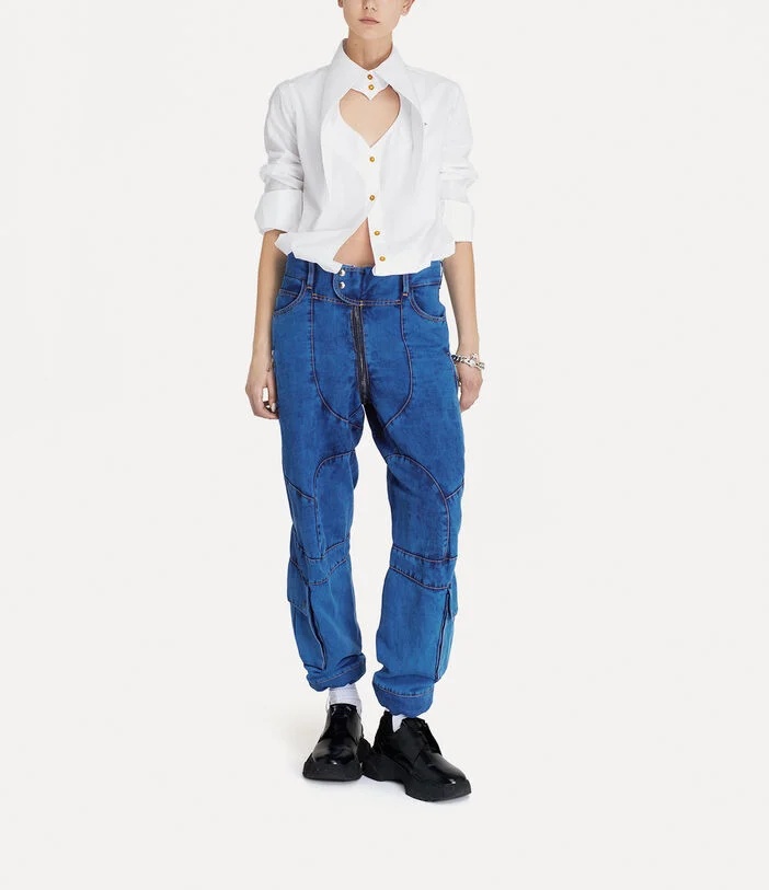 Shop Vivienne Westwood Deconstructed Button-up Shirt In White