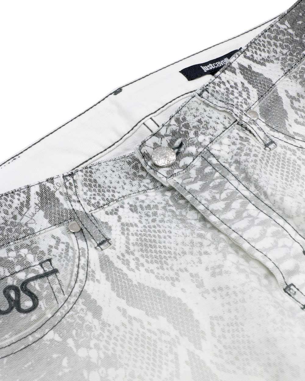 Shop Just Cavalli Slim High-waisted Jeans In White