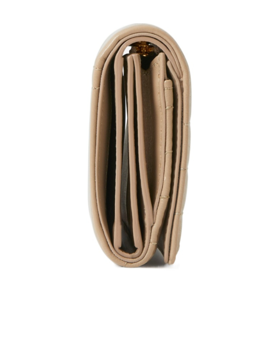 Burberry Small Quilted Leather Folding Wallet In Nude