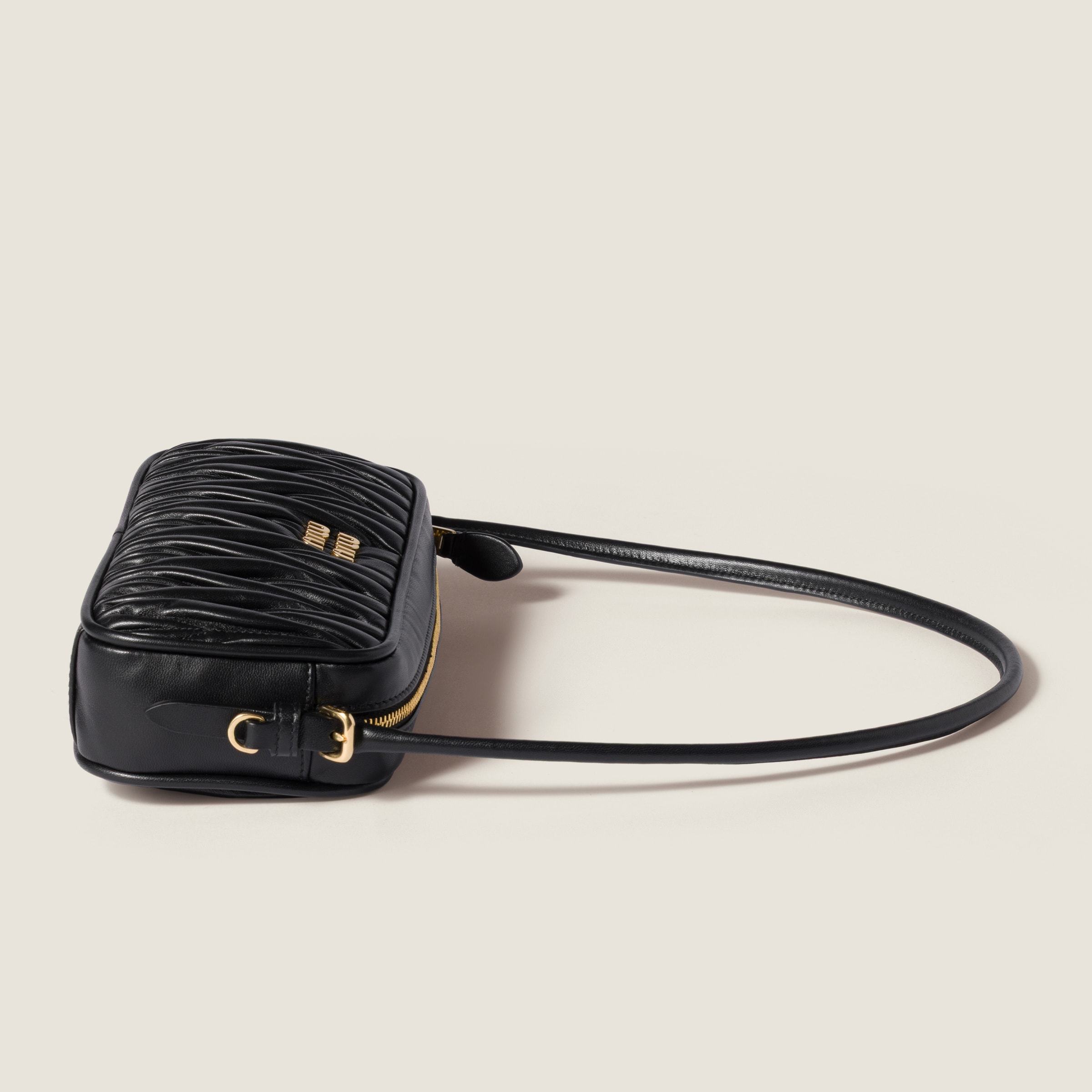 Miu Miu Black Matelasse Shoulder Bag In Black