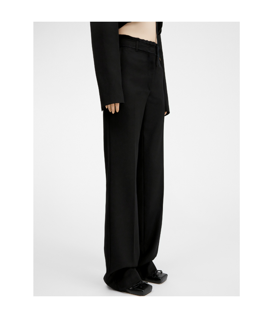 Jacquemus Ficelle Virgin-wool Tailored Trousers In Black