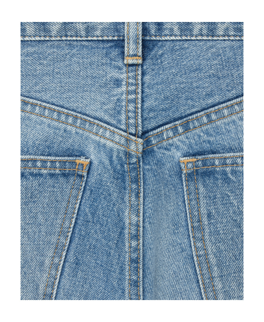 Celine Beard Striped Wide-legged Jeans In Blue
