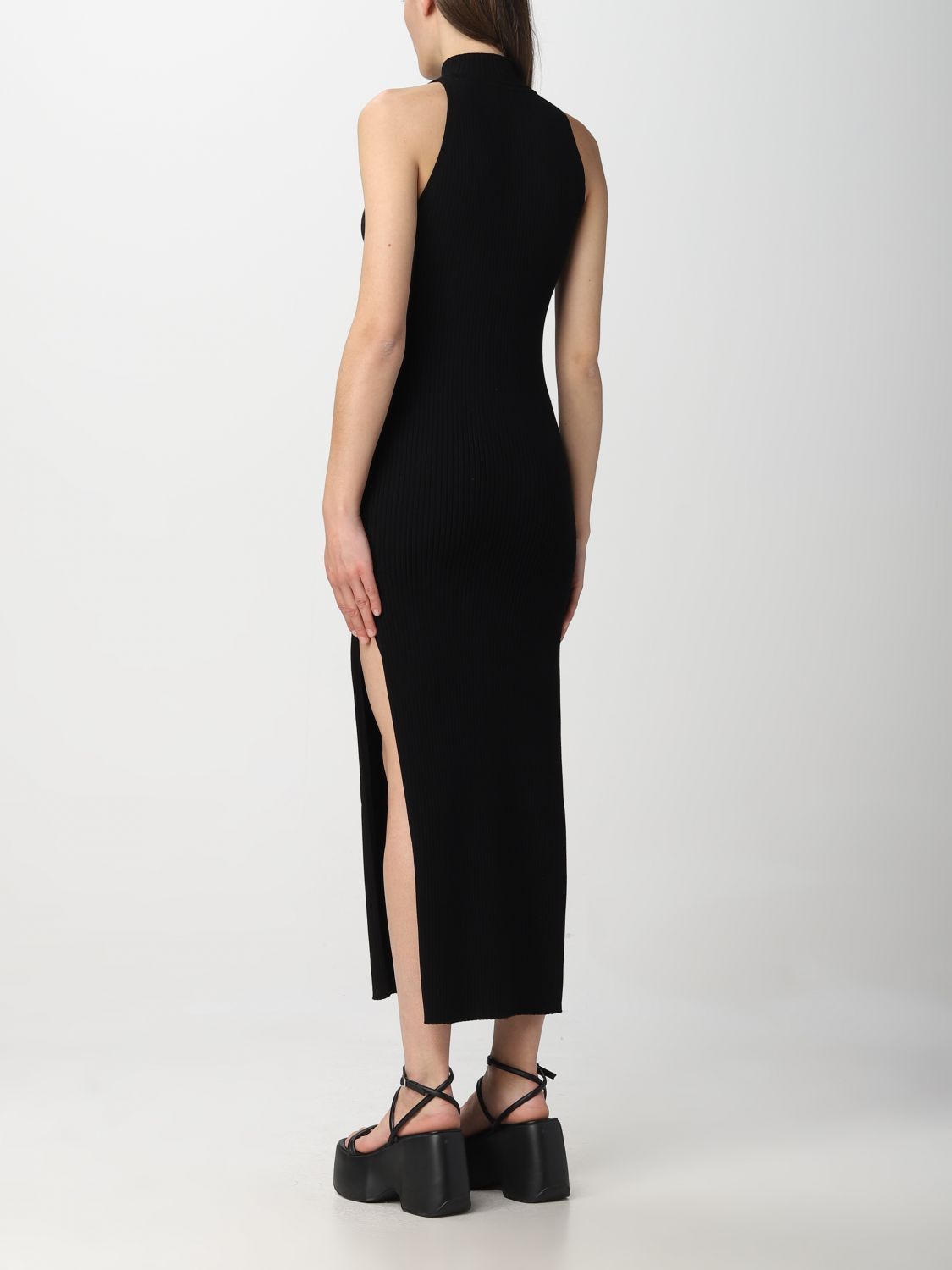 Courrèges Side-slit Knitted Dress