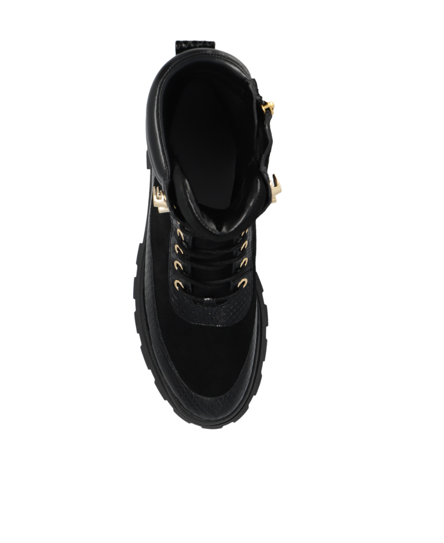 Michael Michael Kors Rowan Lace-up Leather Boots In Black
