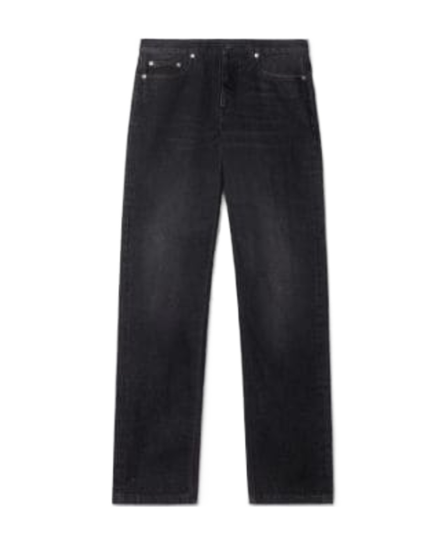 Off-white Arr Tab Logo-patch Tapered Jeans In Black