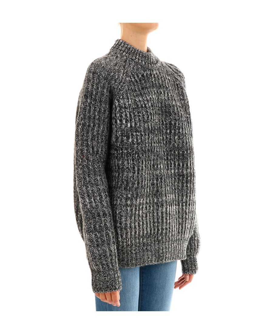 Shop Plan C High-necked Casual Sweater In Black