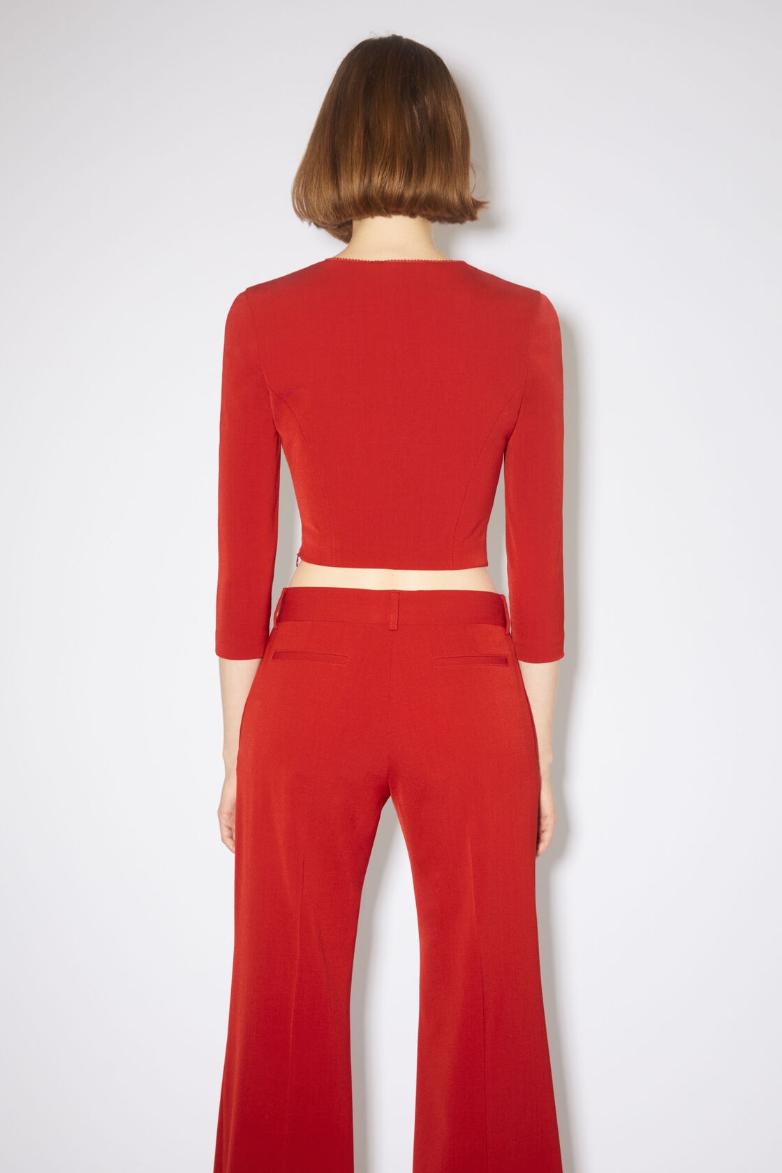 Acne Studios Square Collar Blouse With Hook Button In Red