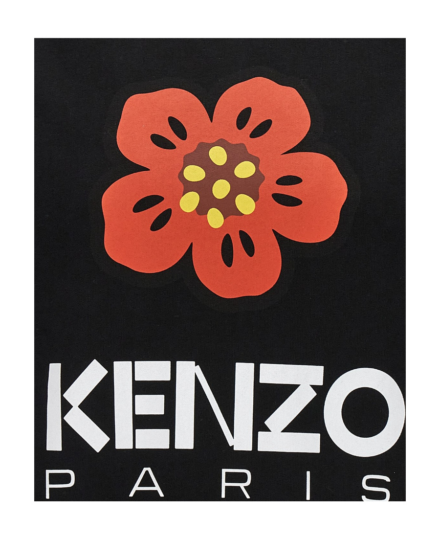 Kenzo Boke Flower Brushed Cotton Sweatshirt In Black