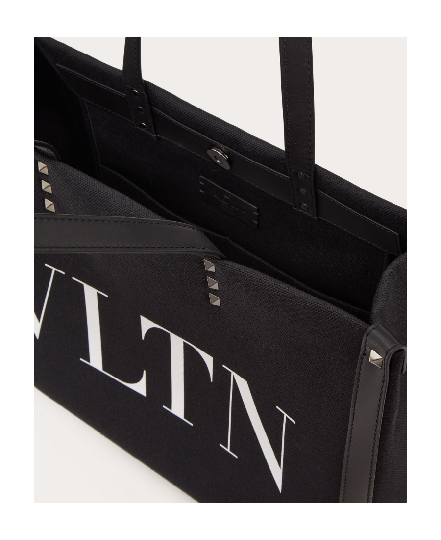 Valentino Medium Vltn Ecolab Tote Bag In Black