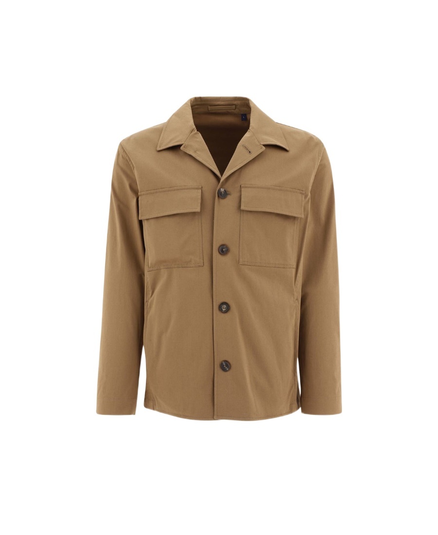Lardini Overshirt With Breast Pockets Jackets Brown In Brown