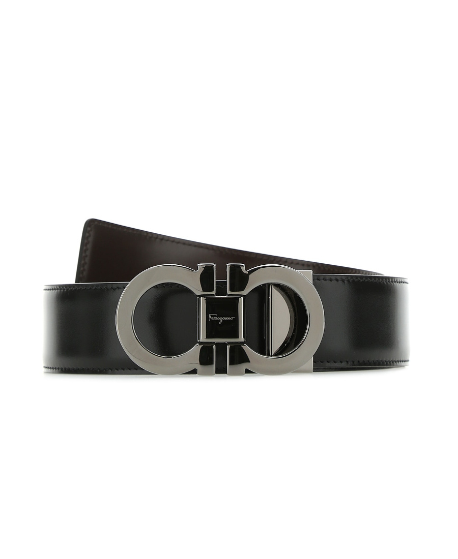 Ferragamo Gancini Buckle Belt In Black