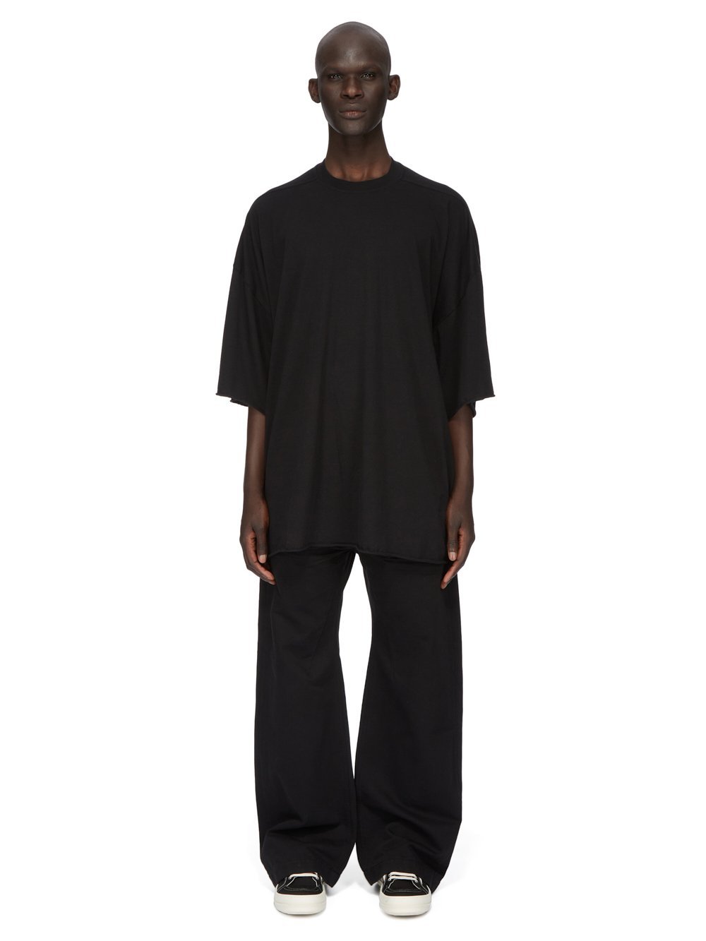Rick Owens Drkshdw Drkshdw By Rick Owens Relaxed Fit Black Cotton T-shirt With Crew Neckline In Black