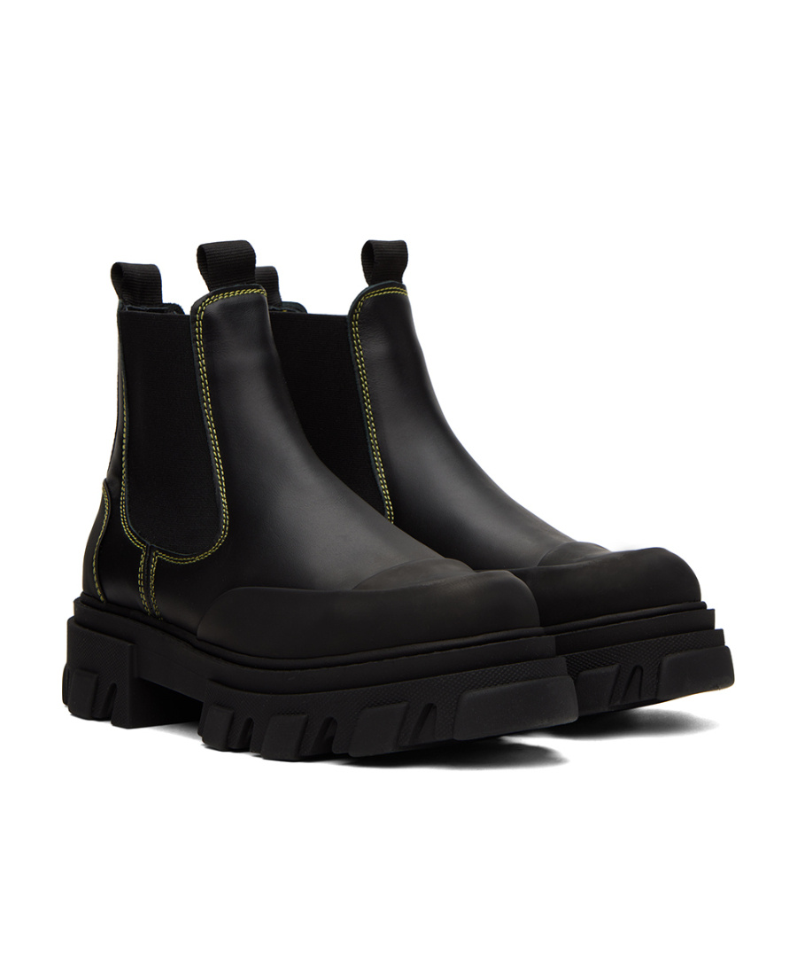 Ganni Sew Chelsea Boots In Black