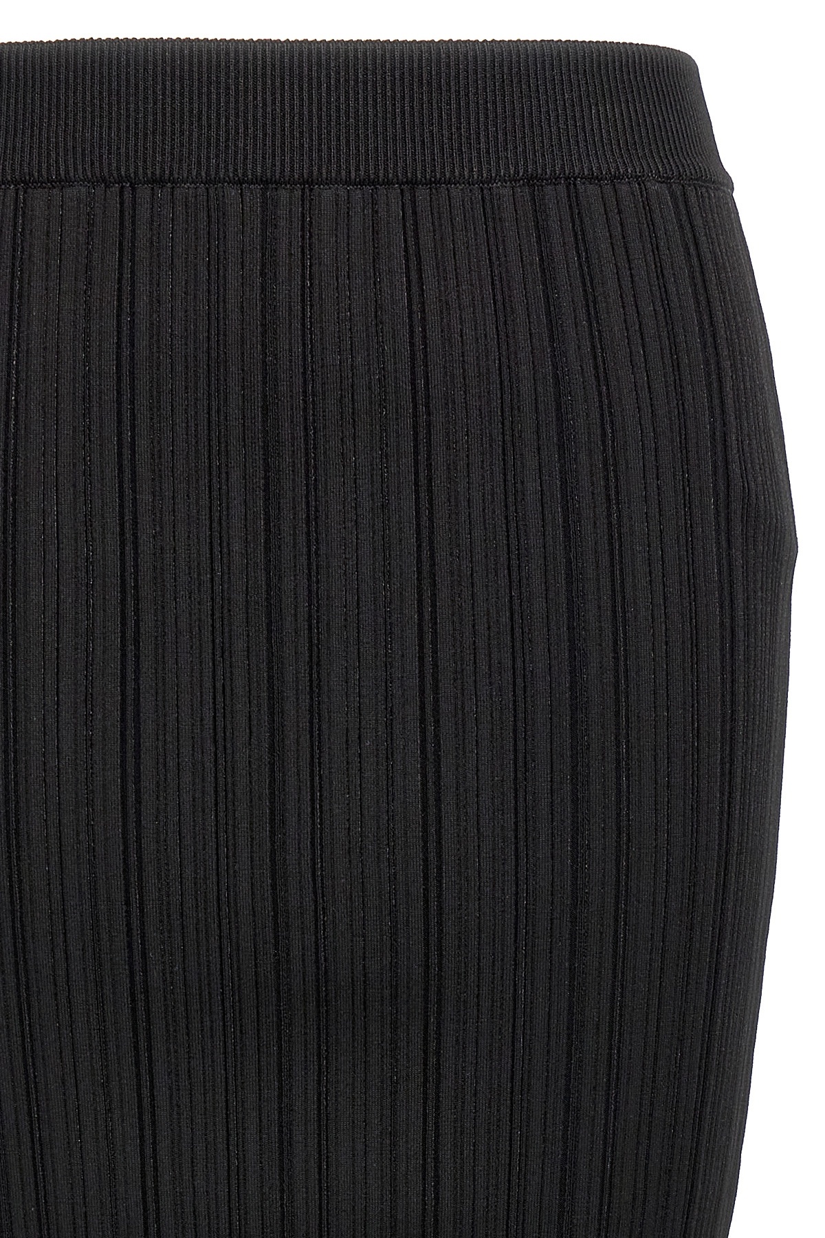 Balmain Pleated Midi Skirt Skirts Black In Black