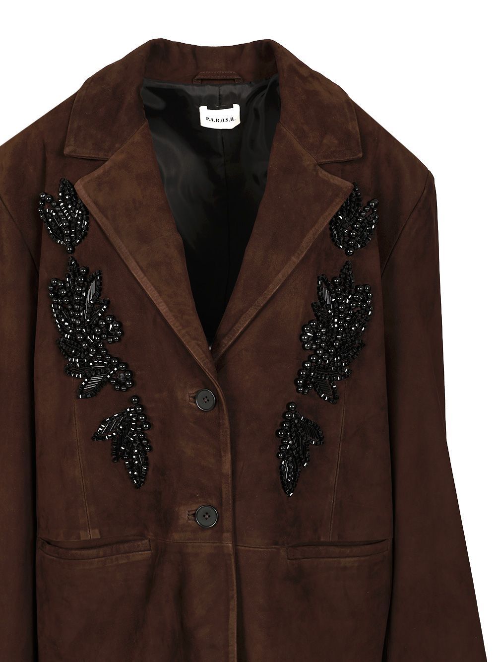 P.a.r.o.s.h Oversized Jacket With Embroidery In Brown