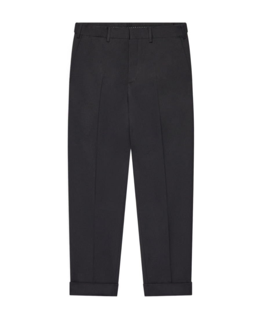 Dries Van Noten Tapered Flanged Pants In Black
