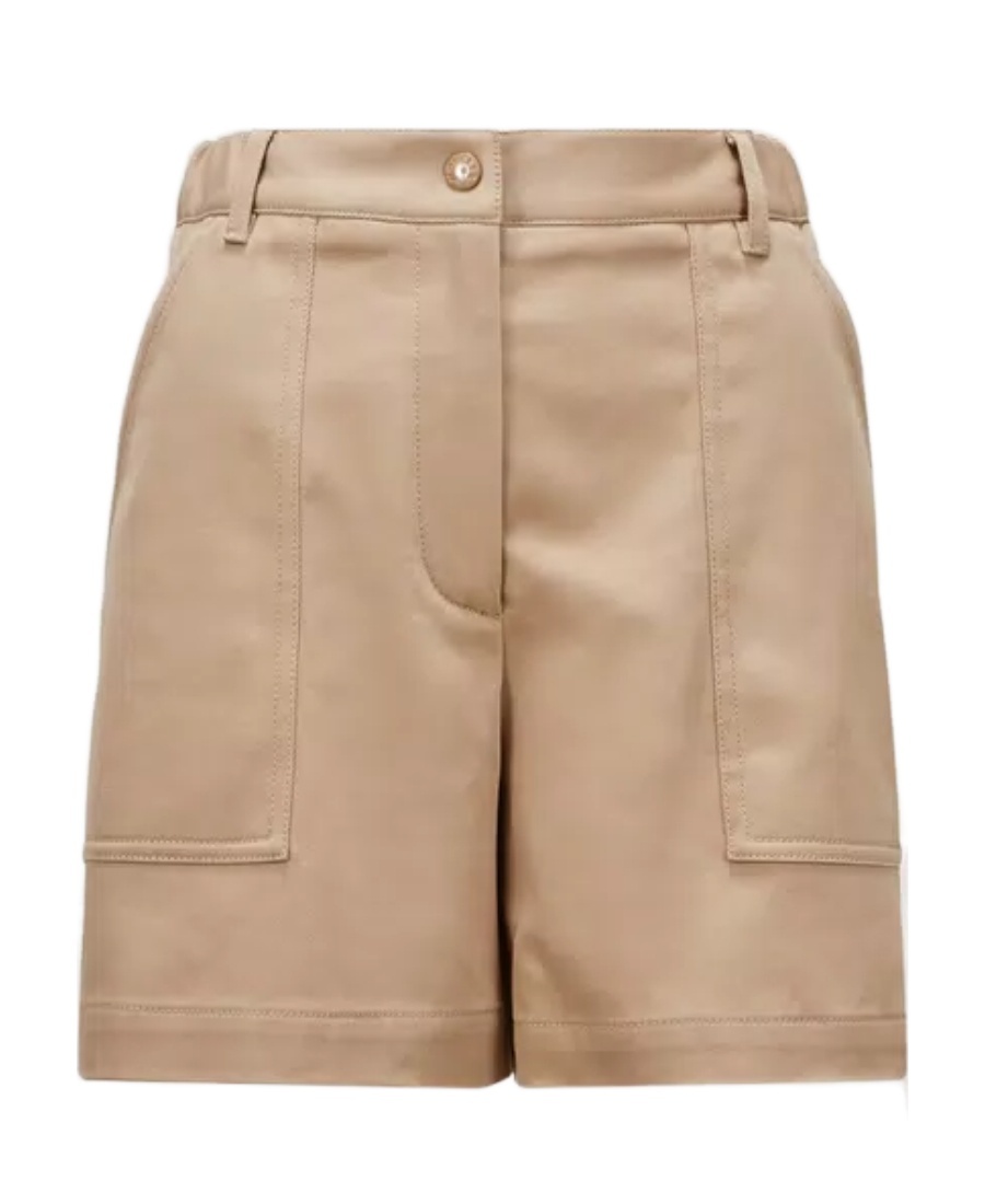 Moncler Gabardine Shorts Beige In Nude