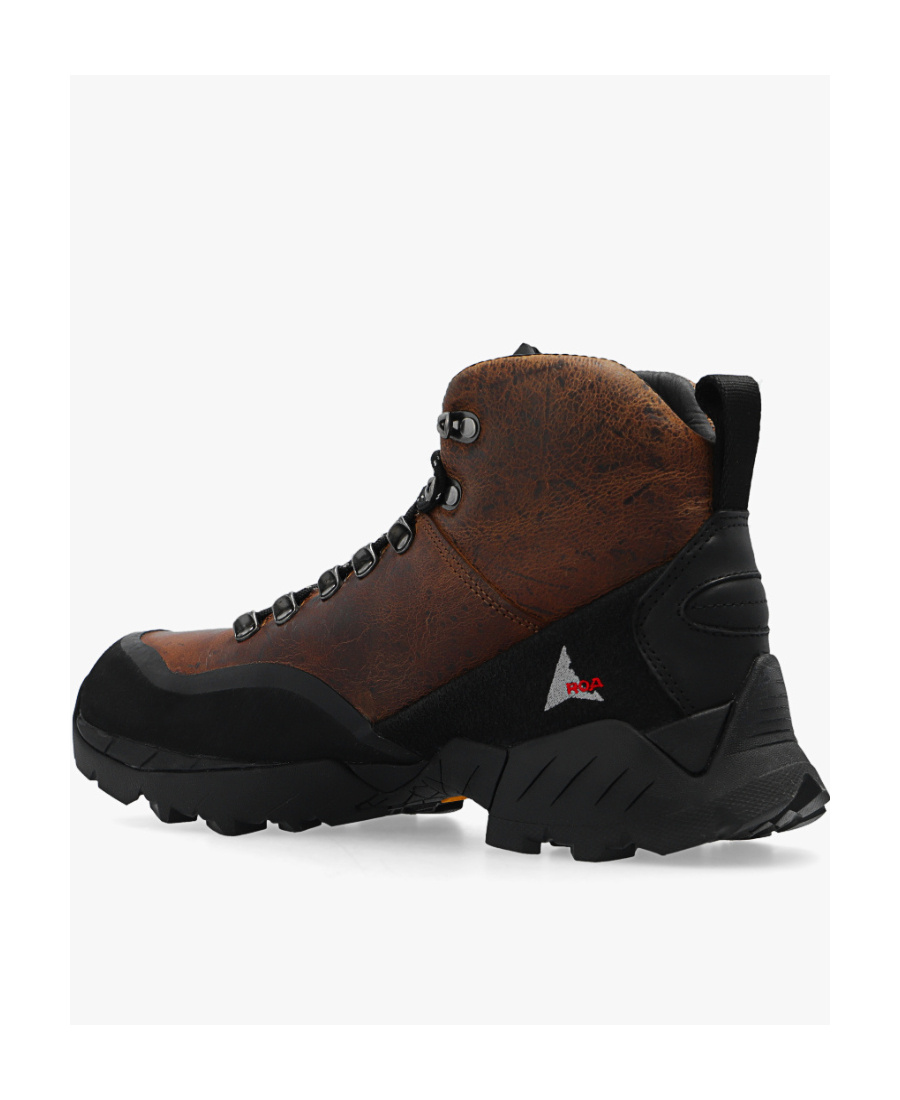 Shop Roa Leather Lace-up Boots In Black