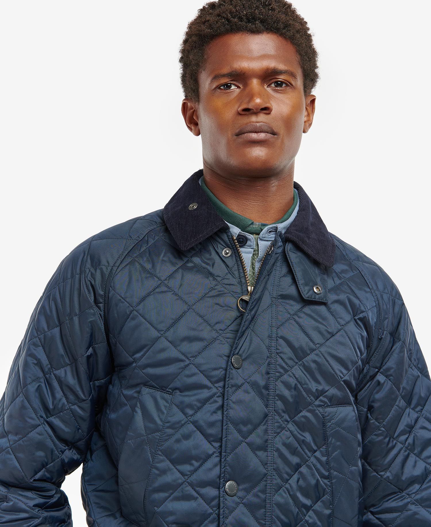Shop Barbour Quilted Casual Jacket In Blue
