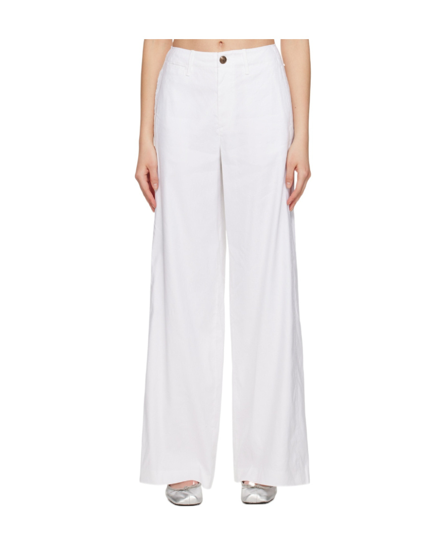 Rag & Bone Belt Loop Belt Casual Pants In White