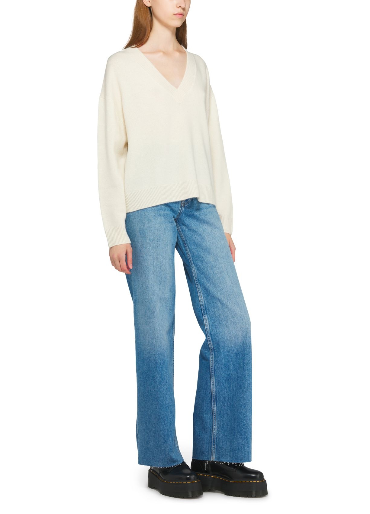 Shop Anine Bing Lee V-neck Sweater In White