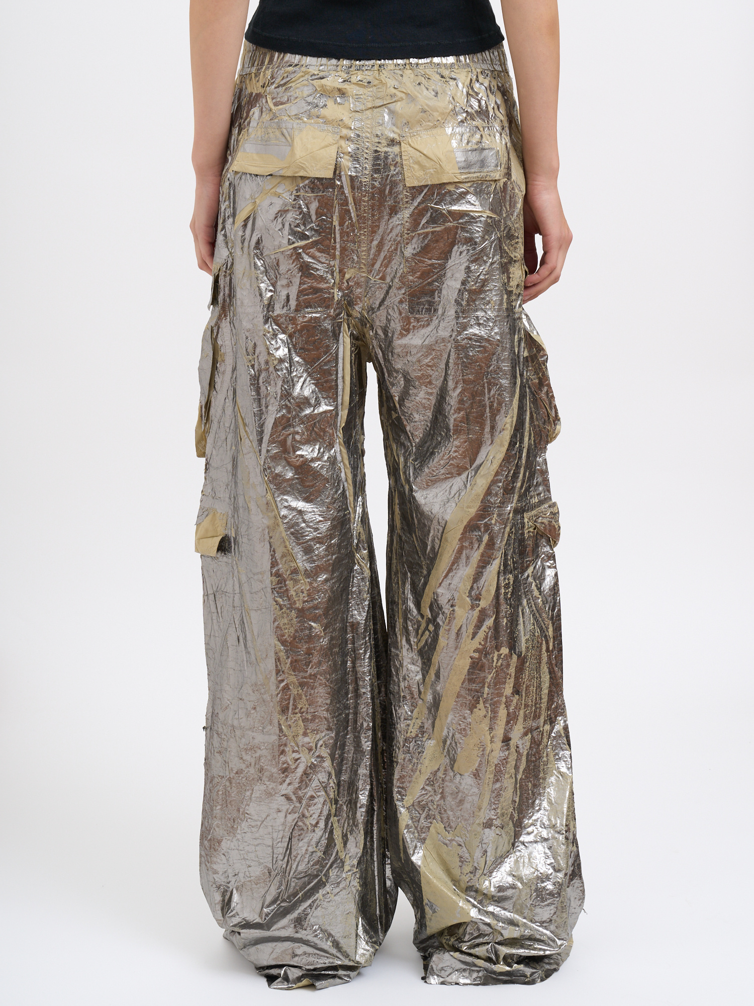 Rick Owens Drkshdw Drawstring Casual Pants In Silver