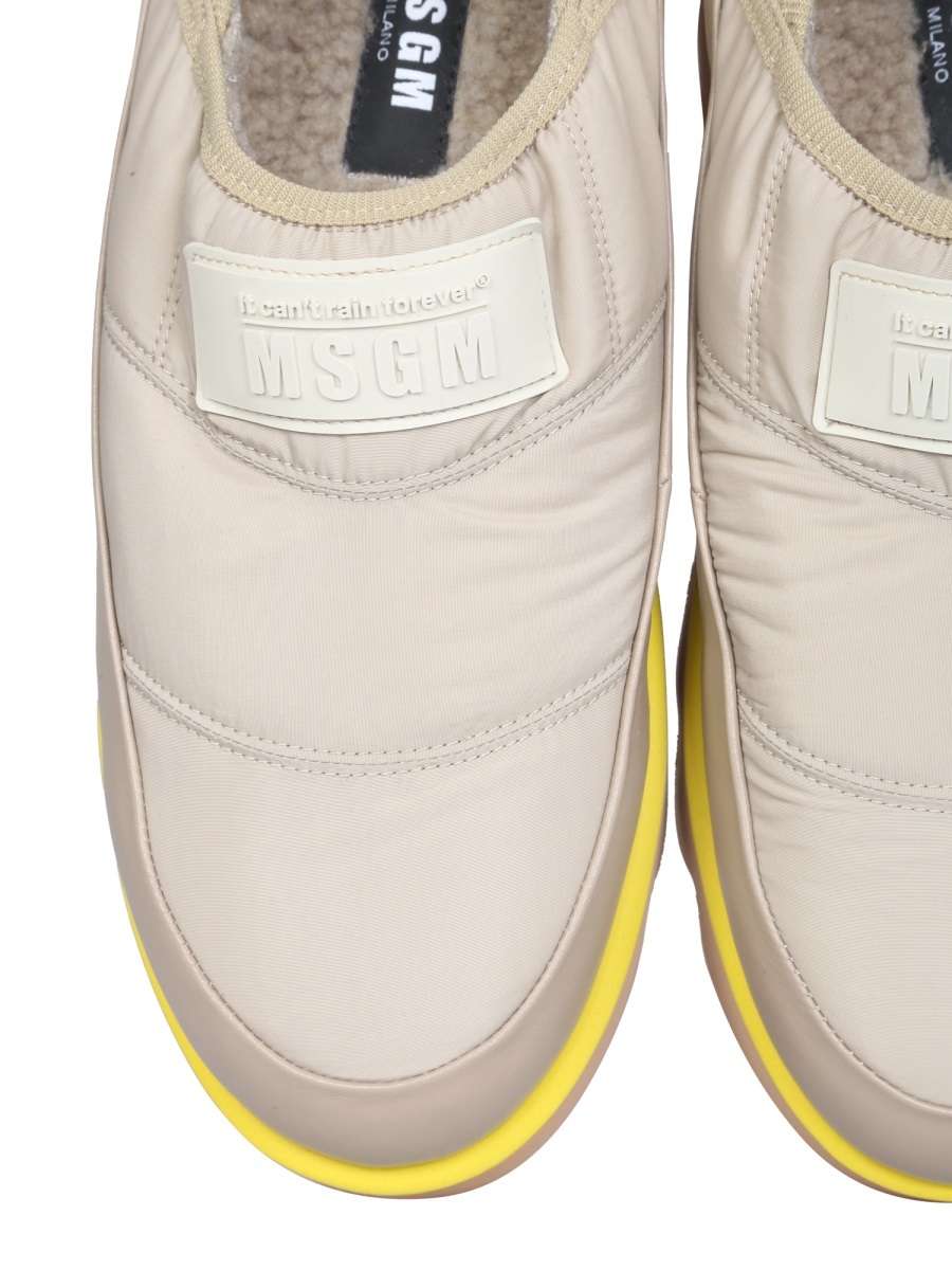 Msgm Puffed Sneakers In Nude