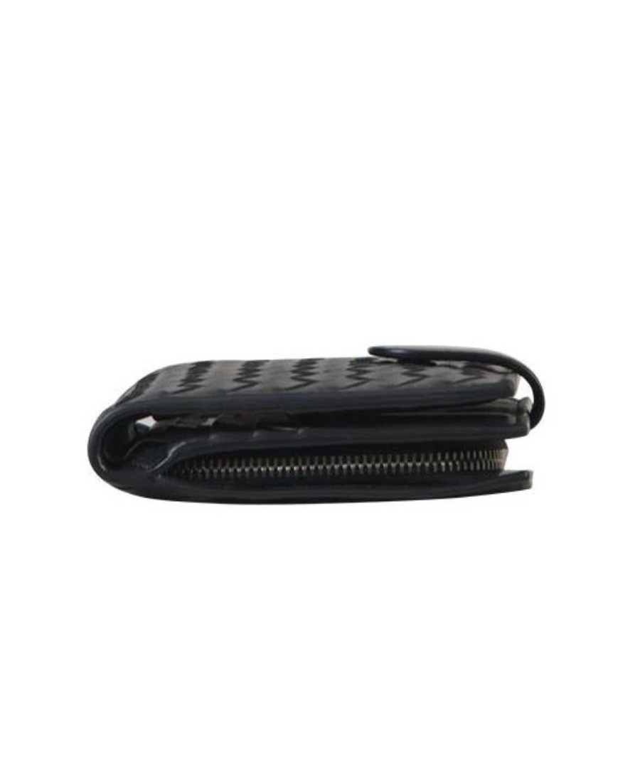 Bottega Veneta Black Intrecciato Leather Wallet In Black