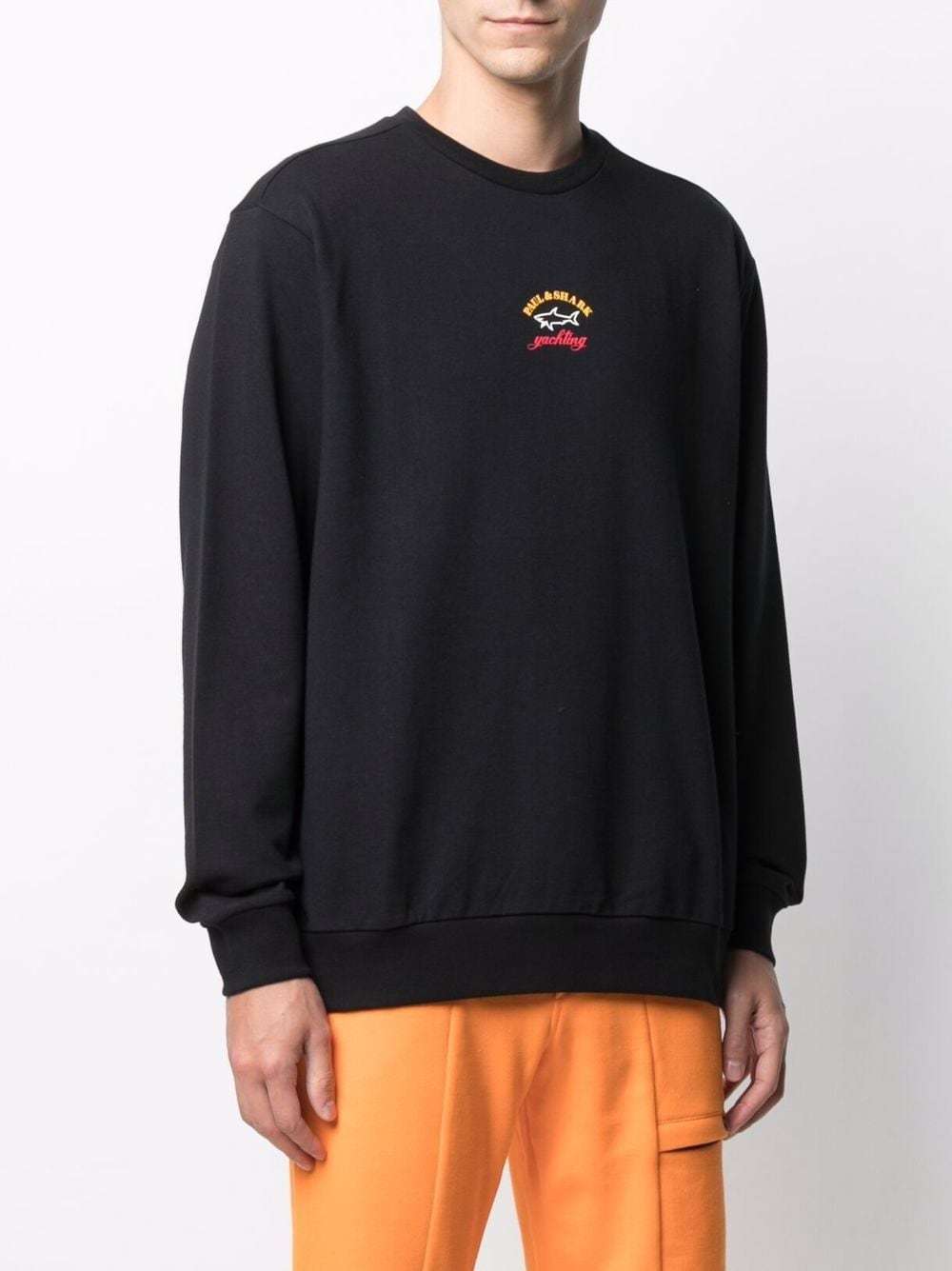 Shop Paul & Shark Logo-print Sweatshirt In Black