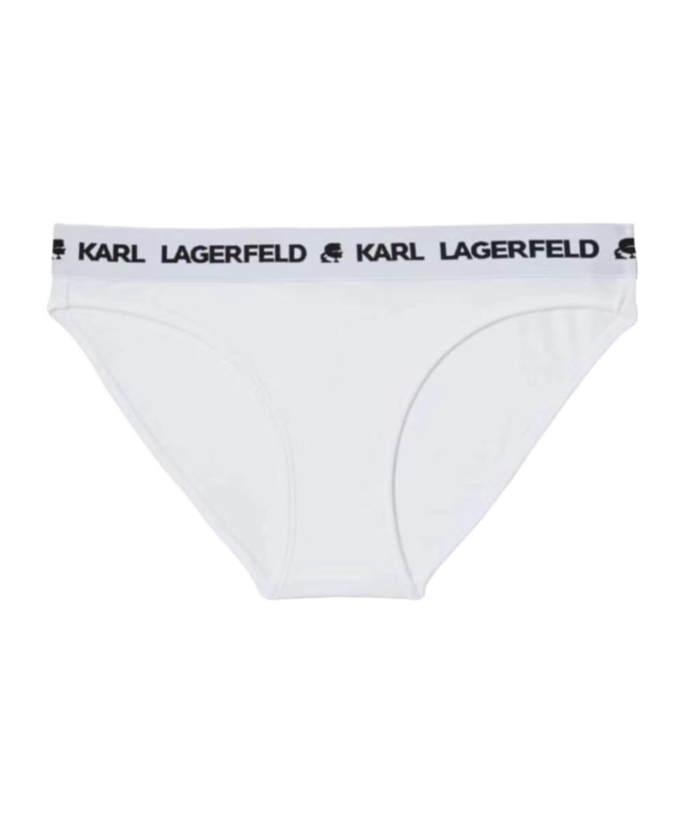 Shop Karl Lagerfeld Logo Detailed Briefs In White