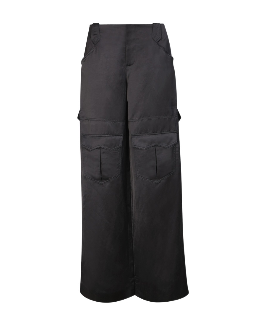 Tom Ford Cargo Trousers With Wide-leg Design And Rolled-up Cuff In Black