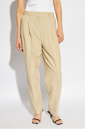 Totême Pleat-detail Tapered Trousers In Nude
