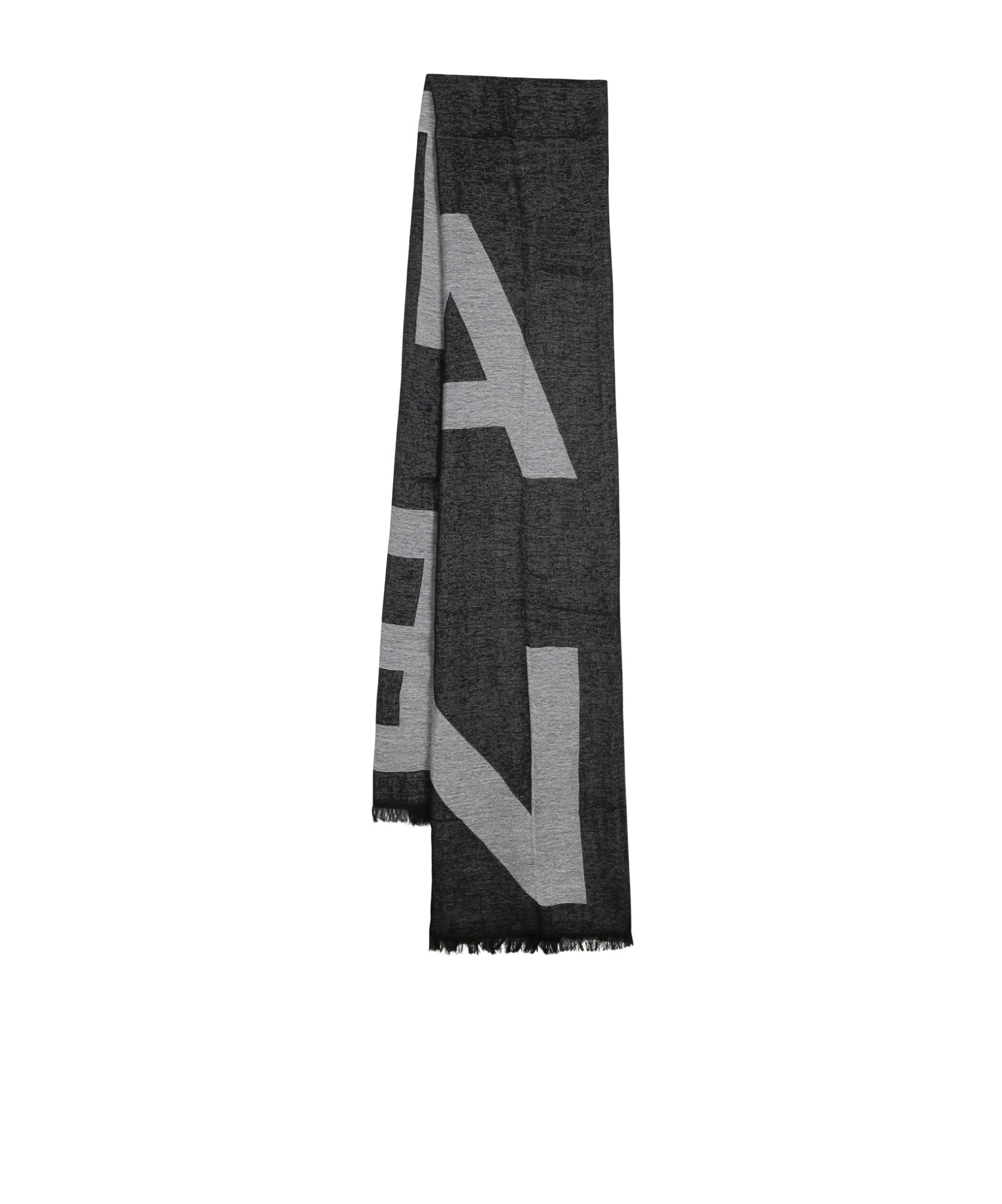 BALMAIN JACQUARD-LOGO CHAMBRAY SCARF 