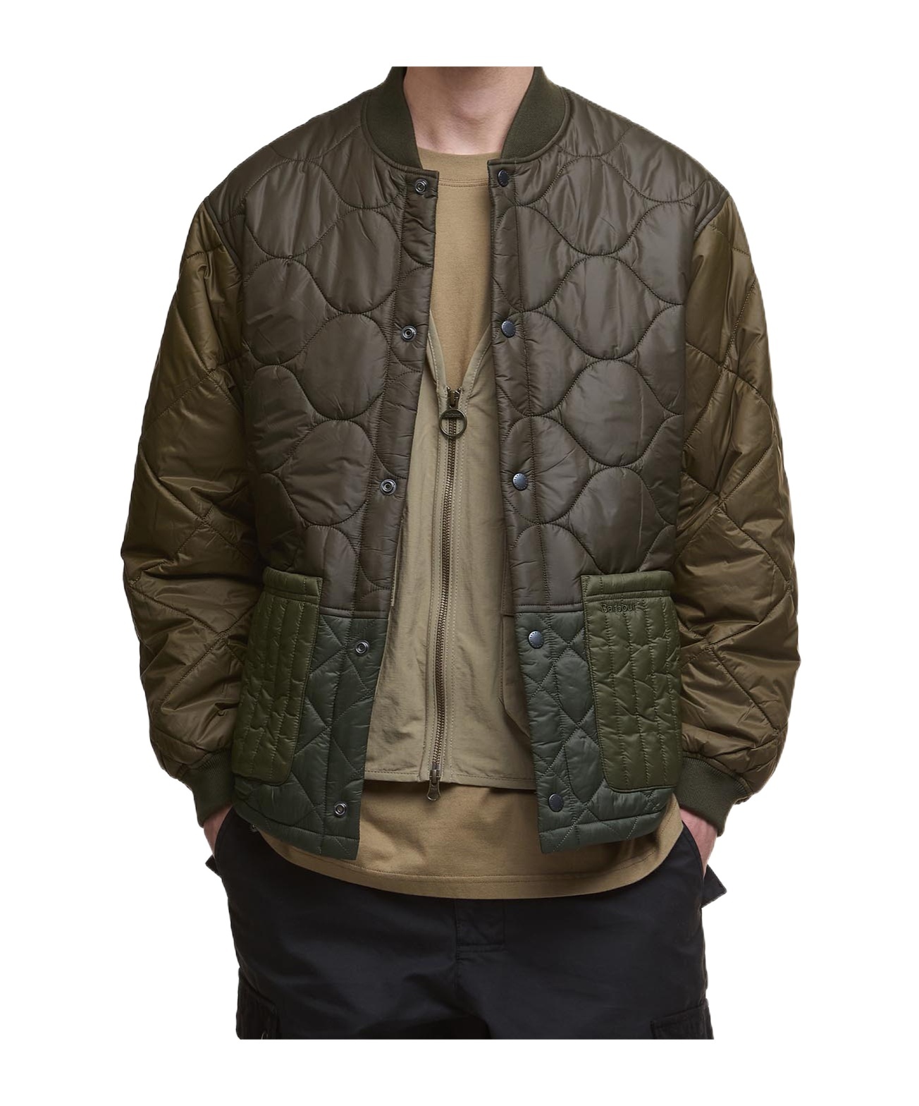Barbour Liddesdale Quilted Bomber Jacket In Brown