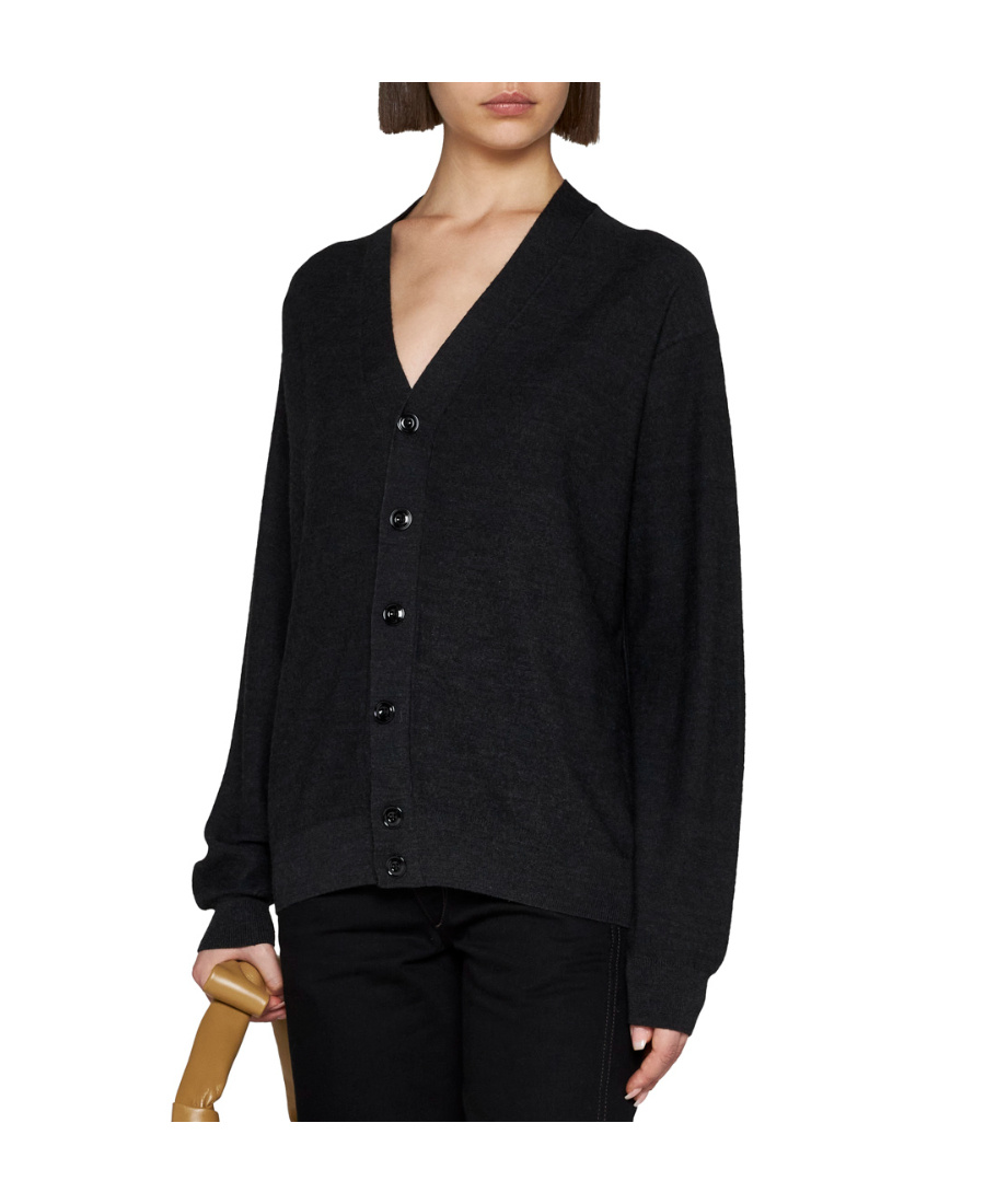 Lemaire Relaxed Twisted Cardigan S In Gray